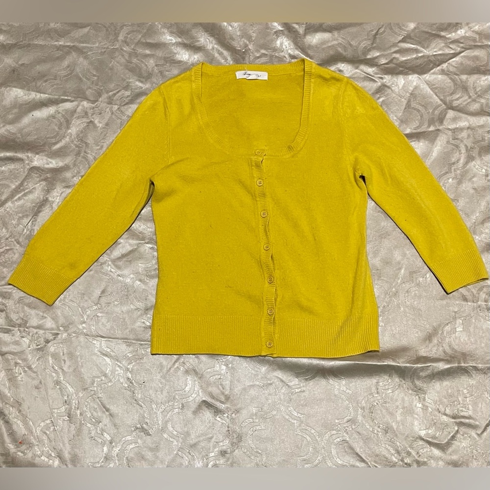 Forever 21 Yellow Button-Up Cardigan